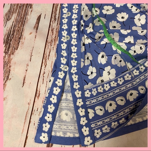 J.Jill Cotton Blend 3/4 Sleeve Flowered Top - Picture 7 of 8